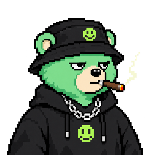 The supplied green pixel bear